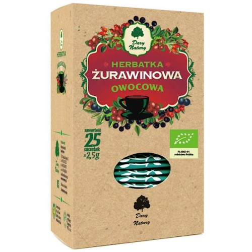 Herbatka Żurawinowa EKO fix 25 x 2,5 g (saszetki) - Dary Natury