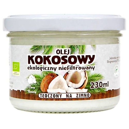 Olej kokosowy tłoczony na zimno EKO 230 ml - Dary Natury