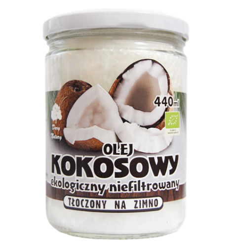 Olej kokosowy tłoczony na zimno EKO 440 ml - Dary Natury