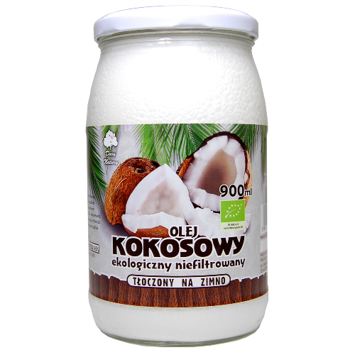 Olej kokosowy tłoczony na zimno EKO 900 ml - Dary Natury