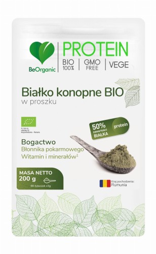 Białko konopne BIO w proszku 200 g - BeOrganic