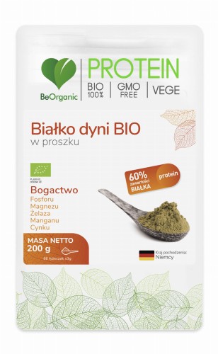 Białko dyni BIO w proszku 200 g - BeOrganic