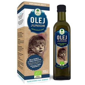 Olej Junior dla dzieci EKO suplement diety 250 ml - Dary Natury - bez kartonika!