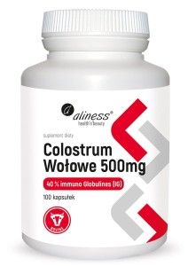 Colostrum Wołowe 40% IG 500 mg 100 kapsułek - Aliness