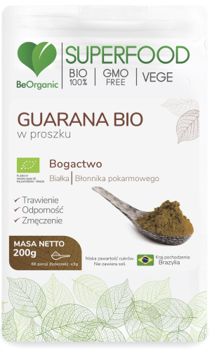 Guarana BIO Superfood w proszku 200 g - BeOrganic