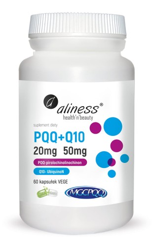 PQQ 20 mg + Q10 50 mg 60 kapsułek vege - Aliness