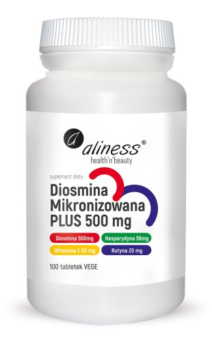 Diosmina Mikronizowana Plus 500 mg 100 tabletek vege - Aliness
