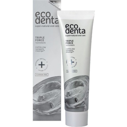 Pasta do zębów extra potrójny efekt z białą glinką, propolisem i teavigo 100 ml - Ecodenta