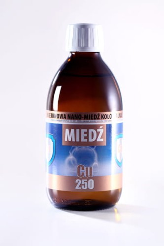 Niejonowa nano-miedź koloidalna Cu 250 (25 ppm) 300 ml - Pro Aktiv