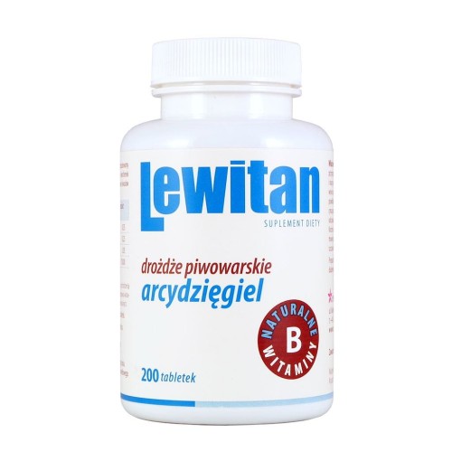 Lewitan Drożdże piwowarskie + arcydzięgiel 200 tabletek - Centuria