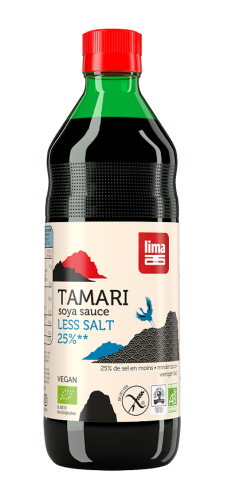 Sos sojowy Tamari 25% mniej soli bezglutenowy BIO 500 ml - Lima