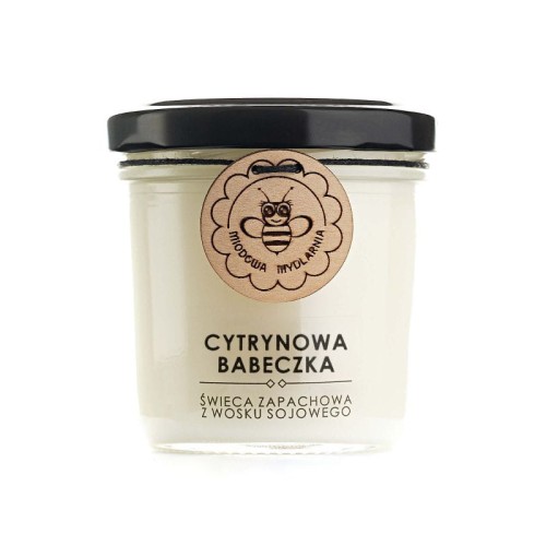 Cytrynowa Babeczka - świeca z wosku sojowego 120 ml - Miodowa Mydlarnia