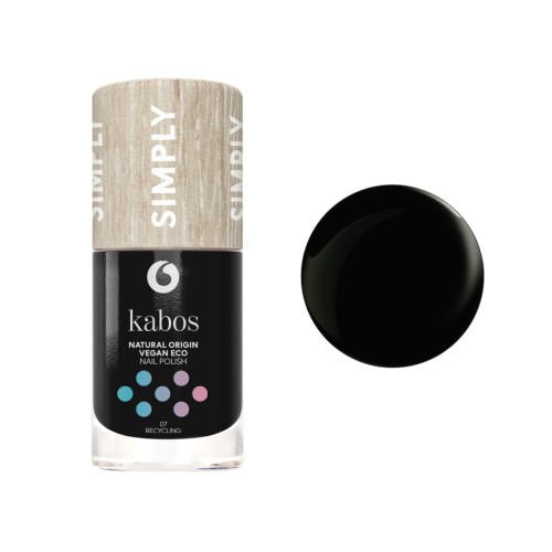 Lakier do paznokci Simply czarny 07 Recycling 10 ml - Kabos