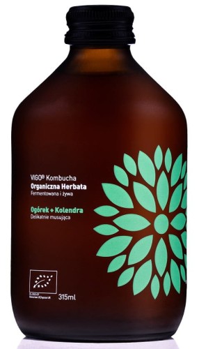 Kombucha z Ogórkiem i Kolendrą organiczna herbata bezglutenowa BIO 330 ml - Vigo
