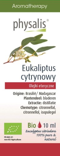 Olejek eteryczny Eukaliptus Cytrynowy Citroen Eucalyptus BIO 10 ml - Physalis
