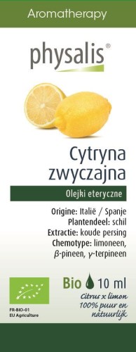 Olejek eteryczny Cytryna Zwyczajna Citroen BIO 10 ml - Physalis