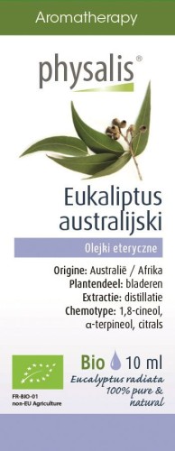 Olejek eteryczny Eukaliptus Australijski Eucalyptus Radiata BIO 10 ml - Physalis