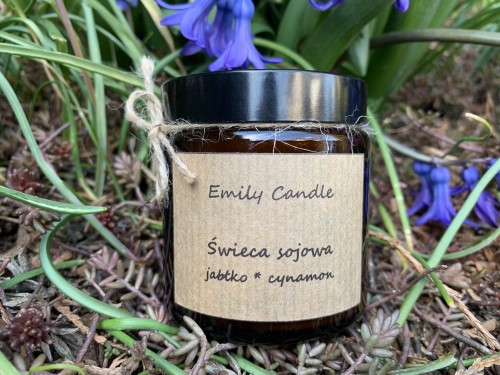 Naturalna świeca sojowa Jabłko i Cynamon 120 ml - Emily Candle