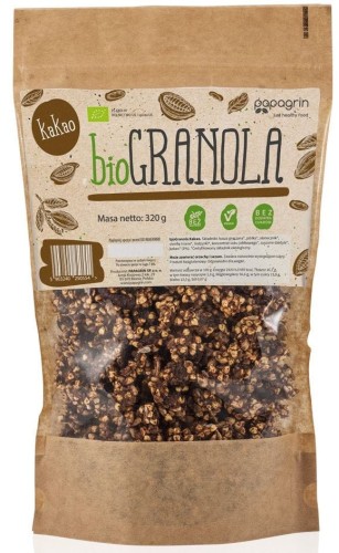Granola z kakao bezglutenowa BIO 320 g - Papagrin