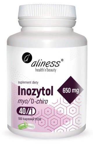Inozytol myo/D-chiro 40/1 650 mg 100 kapsułek vege - Aliness