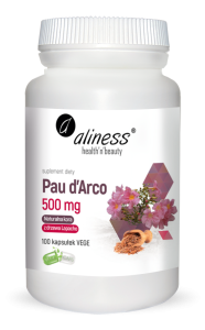 Pau d’Arco sproszkowana kora Lapacho 500 mg 100 kapsułek vege - Aliness
