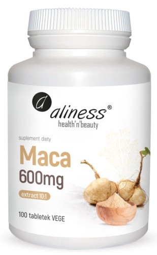 Maca ekstrakt 10:1 600 mg 100 tabletek vege - Aliness