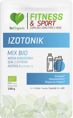 Fitness & Sport Izotonik BIO 100 g - BeOrganic