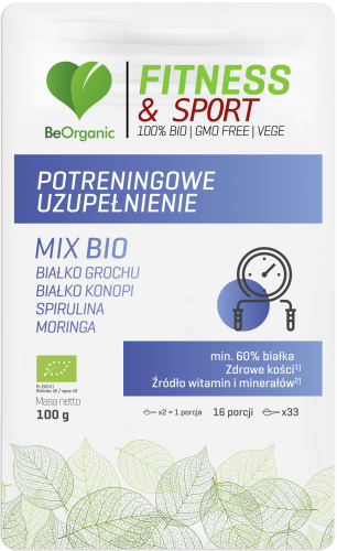 Fitness & Sport Potreningowe uzupełnienie BIO 100 g - BeOrganic