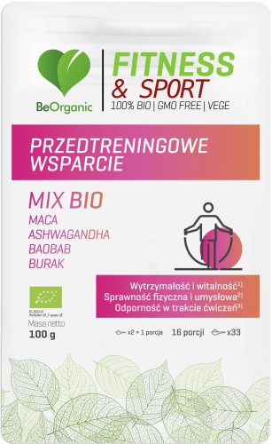 Fitness & Sport Przedtreningowe wsparcie BIO 100 g - BeOrganic