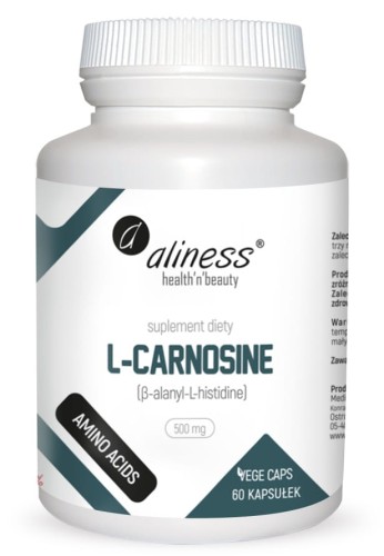 L-Carnosine L-Karnozyna 500 mg 60 kapsułek vege - Aliness