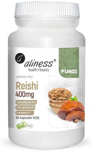 Reishi ekstrakt owocniki 40/20/1 400 mg 90 kapsułek vege - Aliness