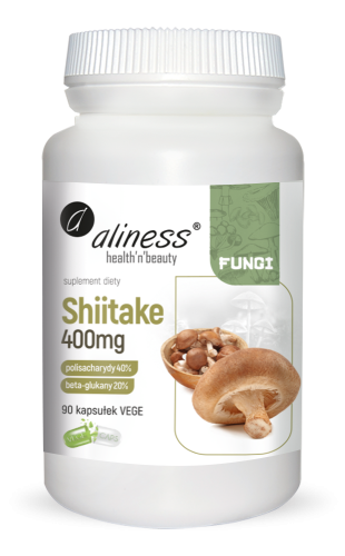 Shiitake ekstrakt 40/20 400 mg 90 kapsułek vege - Aliness
