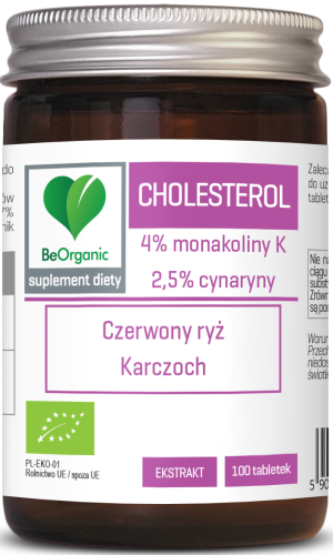 Cholesterol BIO czerwony ryż, karczoch 400 mg 100 tabletek - BeOrganic