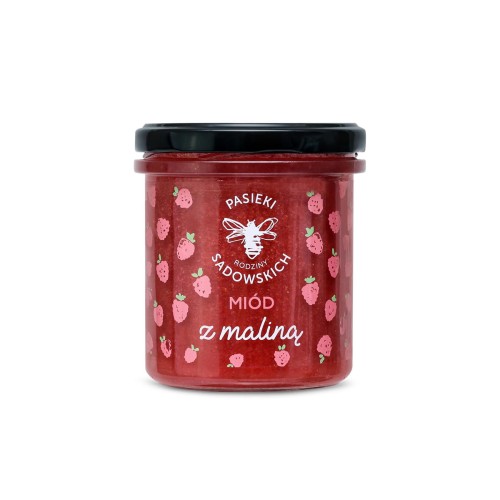 Miód z maliną 430 g - Pasieki Rodziny Sadowskich