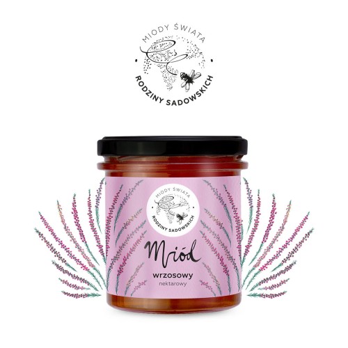 Miód wrzosowy 450 g - Pasieki Rodziny Sadowskich