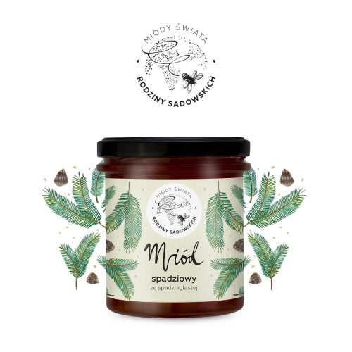 Miód ze spadzi iglastej 450 g - Pasieki Rodziny Sadowskich
