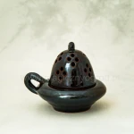 Kadzielniczka glazurowana brązowa - Nanga